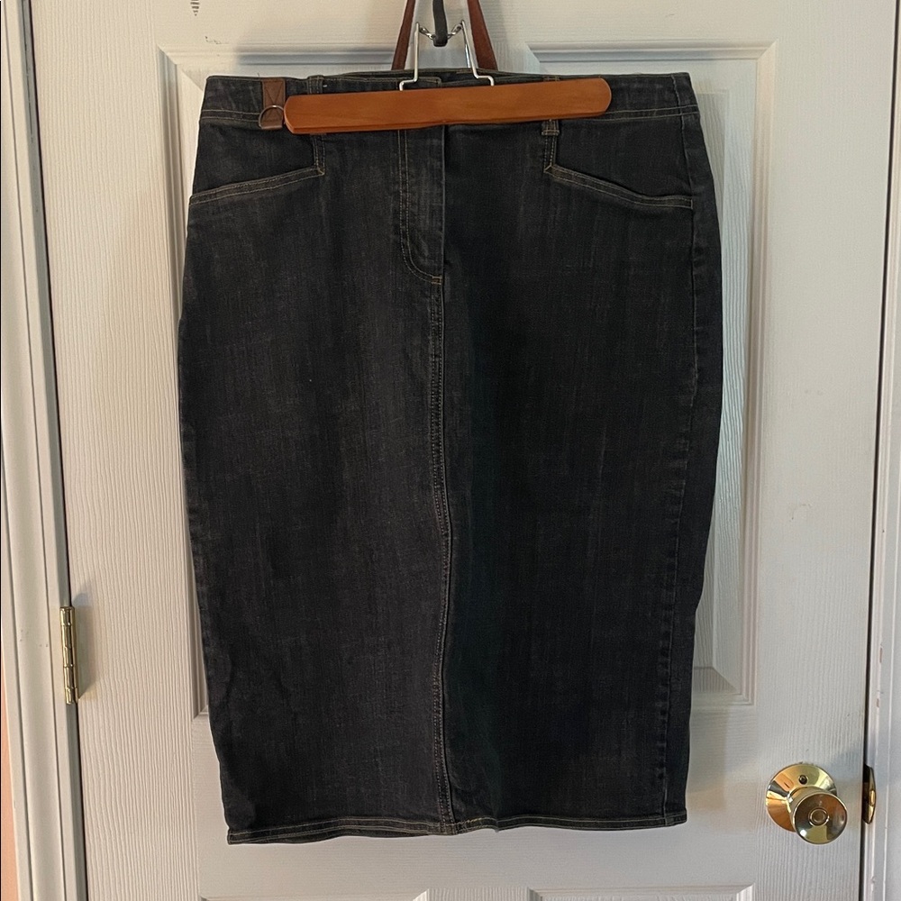 Lands' End Charcoal Pencil Skirt